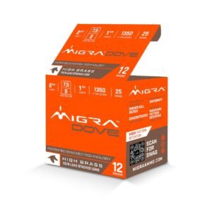 Migra Ultimate Dove Hi-Brass Lead Shotshells 12ga 2-3/4″ 1-1/4oz 1350 fps 1350 fps #7.5 & 9 Shot 25/ct