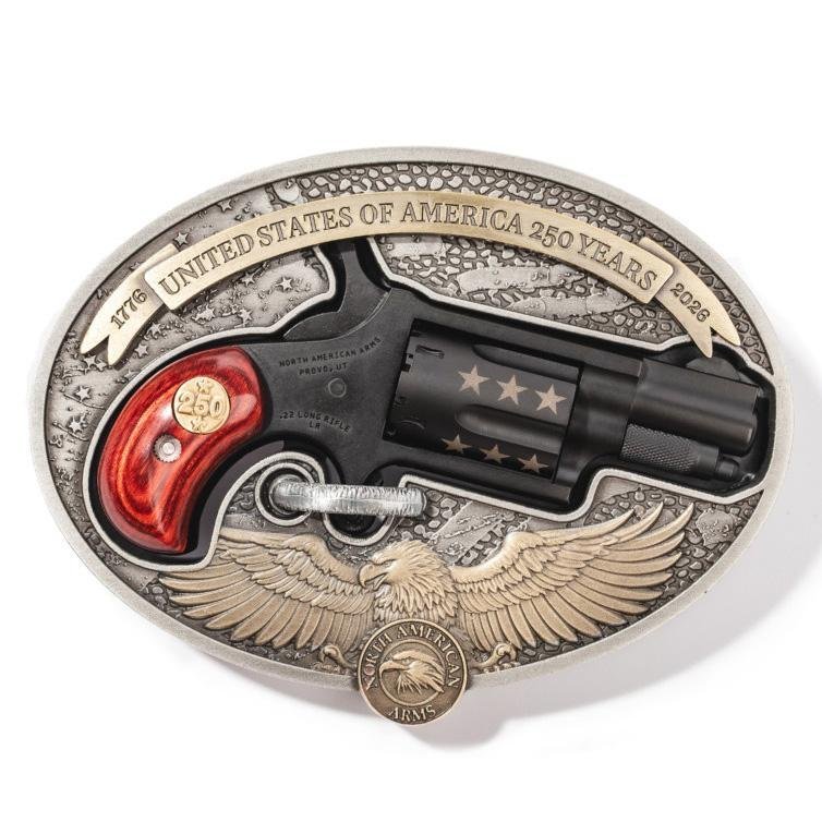 NAA America’s 250th Anniversary Belt Buckle Gun .22 LR 5rd Capacity 1-1/8” Barrel NAA America’s 250th Anniversary Belt Buckle Gun .22 LR 5rd Capacity 1-1/8” Barrel