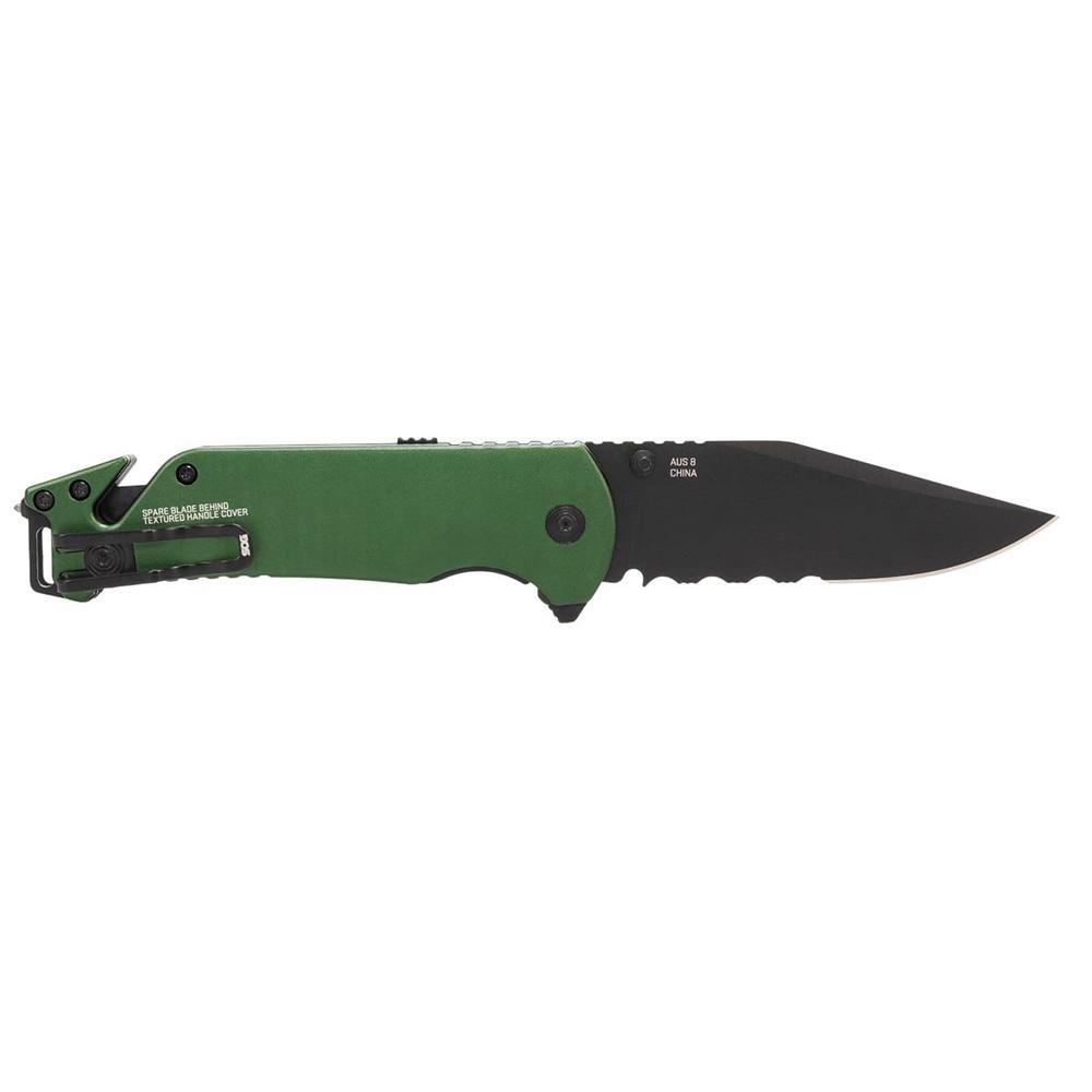 SOG Knives Escape 2.0 Folding Knife 3-2/5″ Semi Serrated Clip Point Blade OD Green Blister SOG Knives Escape 2.0 Folding Knife 3-2/5″ Semi Serrated Clip Point Blade OD Green Blister