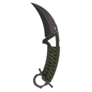 SOG Gambit XL Fixed Knife 4″ Karambit Blade OD Green Box