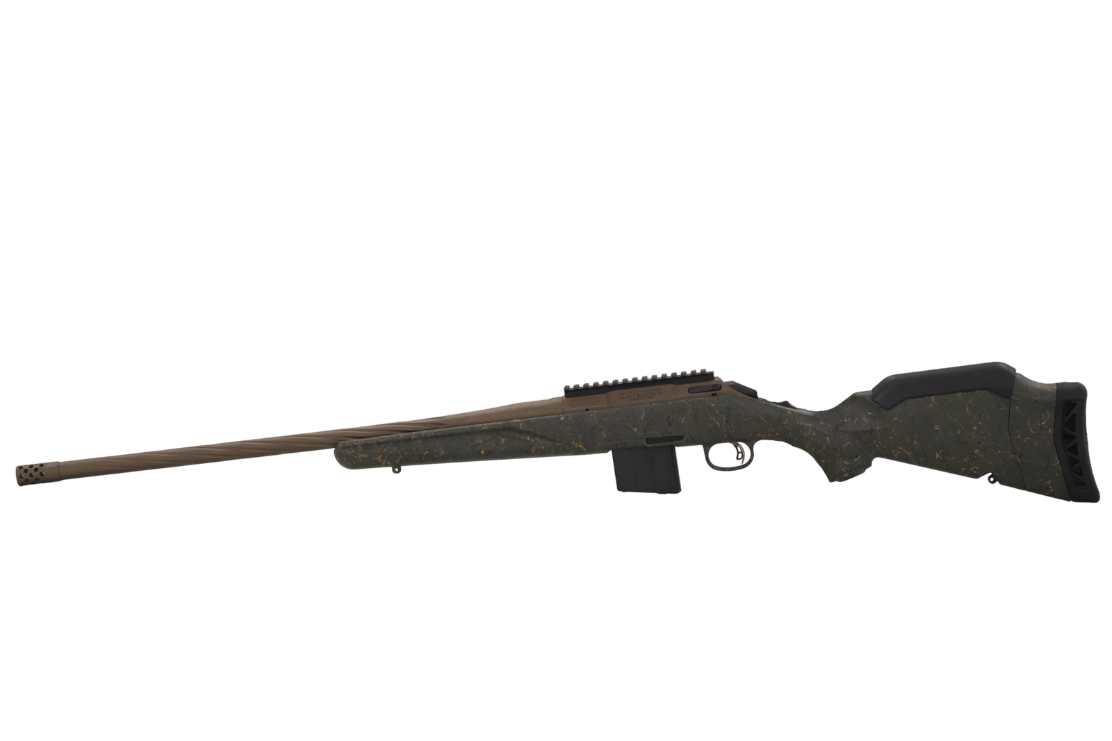 RUGER AMERICAN G2 PRED WILDERNESS TOPO RFL 350 LGD 22″ T.B. SPIRAL BBL, GRN SPLTR,BRNT BRNZ 5RD RUGER AMERICAN G2 PRED WILDERNESS TOPO RFL 350 LGD 22″ T.B. SPIRAL BBL, GRN SPLTR,BRNT BRNZ 5RD