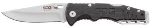 S.O.G SOGFF1001C Salute Mini 3.10″ Folding Clip Point Plain Bead Blasted 8Cr13MoV SS Blade Black G10 Handle Includes Pocket Clip