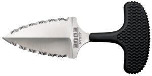 Cold Steel CS43XLSS Urban Edge  2.50" Fixed Serrated Stone Washed Japanese AUS-8A SS Blade/Black Textured Kray-Ex Handle