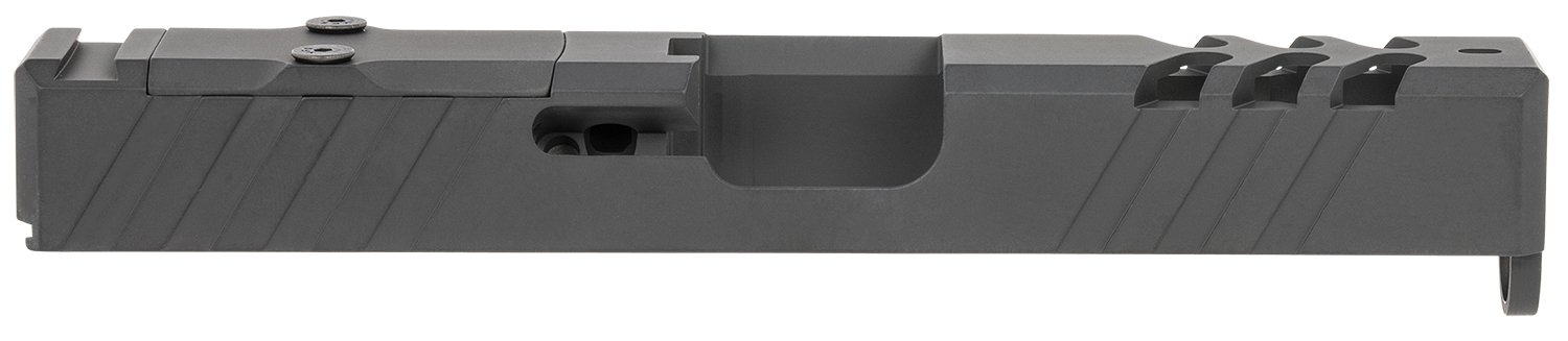 TacFire Replacement Slide 9mm Luger Graphite Black Cerakote Stainless Steel with Optics Cut & Slide Ports for Glock 19 Gen3 TacFire Replacement Slide 9mm Luger Graphite Black Cerakote Stainless Steel with Optics Cut & Slide Ports for Glock 19 Gen3