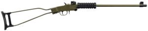 Chiappa Firearms 500266 Little Badger  Full Size 22 LR 1 Shot, 16.50″ OD Green Cerakote Steel Threaded Barrel, OD Green Cerakote Quad Picatinny Receiver, OD Green Cerakote Underfolding Wire Frame Stoc