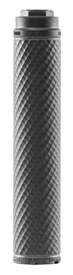 PTR V20090101 Vent 2 9mm Luger, Rated Up To 300 Blk Out, 7.60″ L Black 3D Printed Titanium, Includes 1.125″-28 & 1/2″-28 Direct Thread Mount