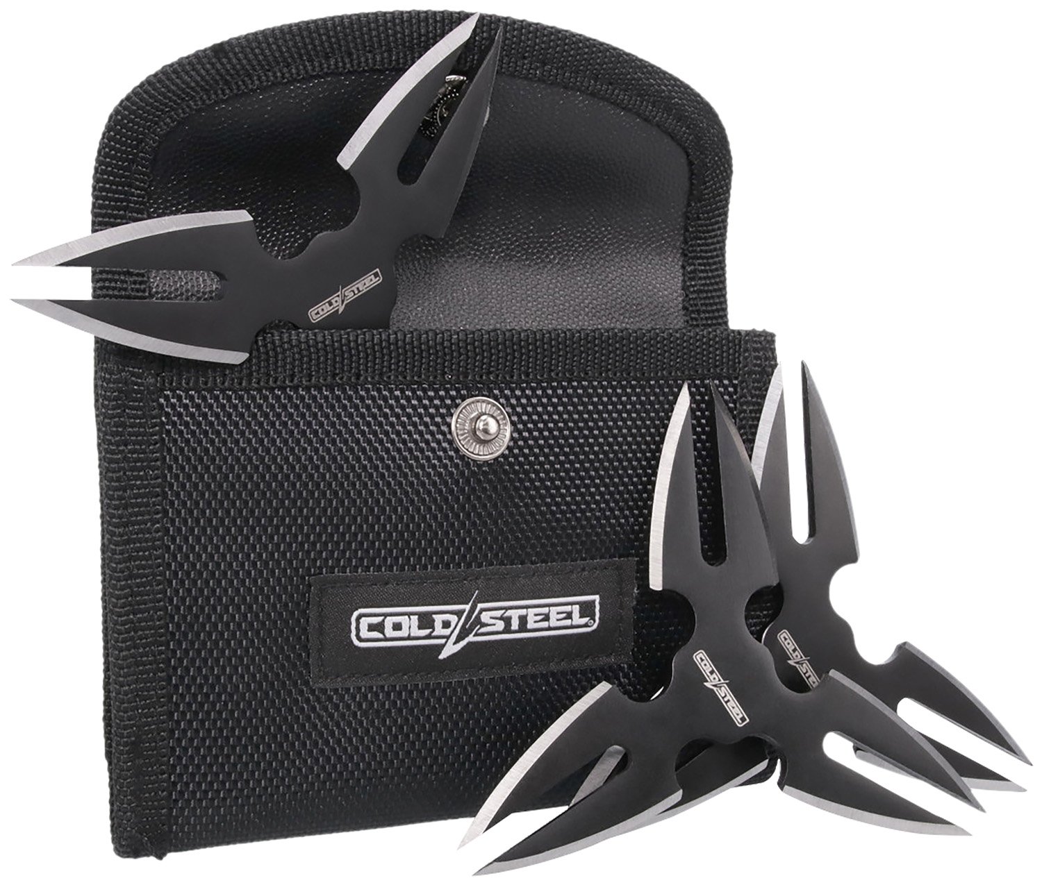 Cold Steel CSTH15STR3PK Throwing Stars Three 1.50" Black Oxide 420 Stainless Steel Blades Includes Sheath