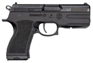 FK Brno US TMTPSDC PSD  Compact Frame 7.5 FK 14+1 4.30" Black Nitride Tilting Steel Barrel, Dark Gray Nitride Steel Optic Cut/Serrated Slide, Black Polymer Frame w/Accessory Rail, Textured Grip