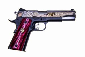 RUGER SR1911 PHOENIX 45 ACP 5IN BARREL 8RD ENGRAVED SLIDE CUSTOM RED PEARL KIRINITE GRIPS WITH RUGER MEDALLION LIMITED EDITION  TALO 1 OF 800 16708