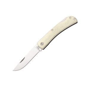 Bear & Son Locking Farmhand Folding Knife 2-3/4″ Drop Point Blade White Smooth Bone