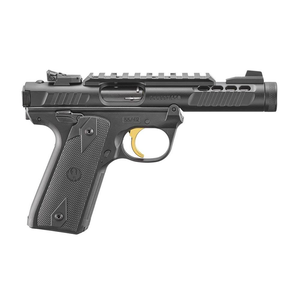 Ruger Mark IV 22/45 Lite Handgun .22 LR 10rd Magazines(2) 5.5″ Threaded Barrel Black Finish Ruger Mark IV 22/45 Lite Handgun .22 LR 10rd Magazines(2) 5.5″ Threaded Barrel Black Finish