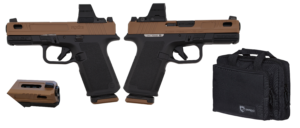 RUGER RXM 9MM PISTOL 4″ TACPAC BLACK/TAN, OSIGHT OPTIC, DRAGO BAG, 2-15RD MAGS