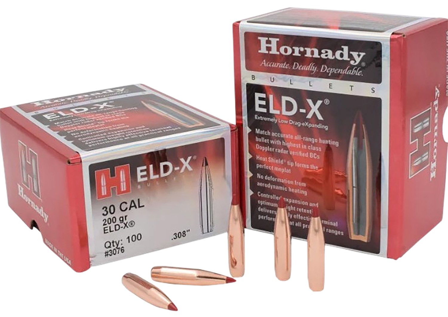 Hornady 3076 ELD-X 30 Cal .308 200 gr Extremely Low Drag eXpanding 100 Per Box/ 15 Case Hornady 3076 ELD-X 30 Cal .308 200 gr Extremely Low Drag eXpanding 100 Per Box/ 15 Case