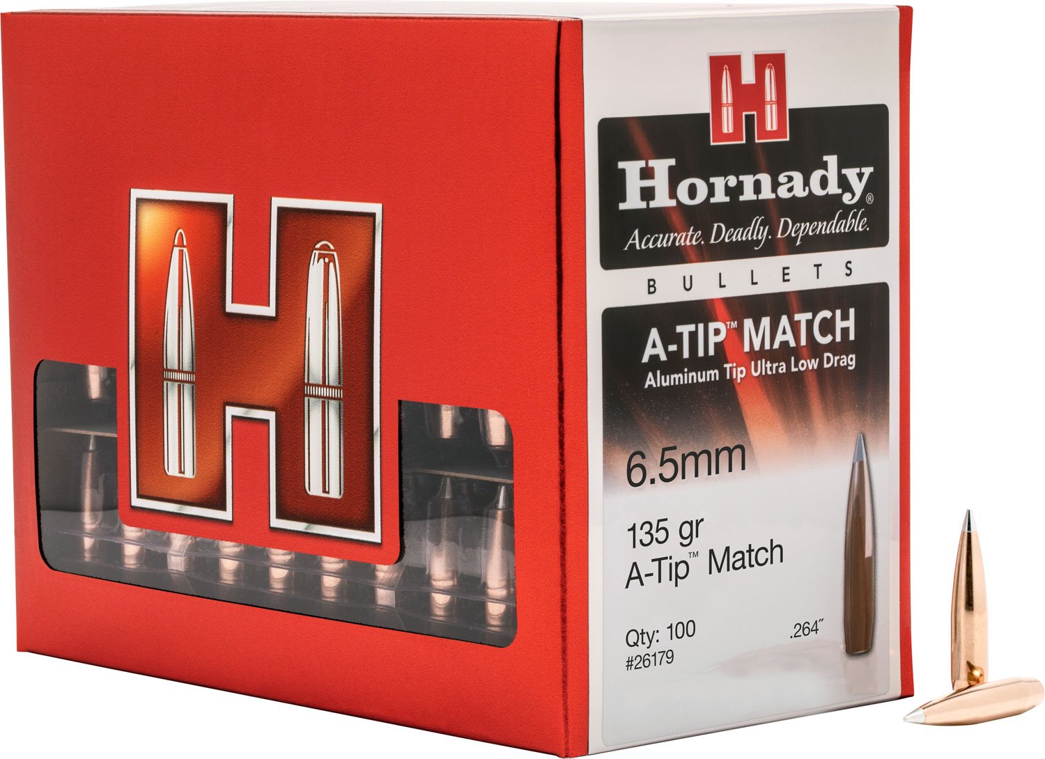 Hornady 26179 A-Tip Match 6.5 Creedmoor .264 135 gr A Tip Match 100 Per Box/ 10 Case Hornady 26179 A-Tip Match 6.5 Creedmoor .264 135 gr A Tip Match 100 Per Box/ 10 Case