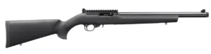 RUGER 10/22 HOGUE OVERMOLD STOCK 22LR RIFLE 16.12" T.B. BLACK, GHOST RING/BLADE SIGHT 1-10RD