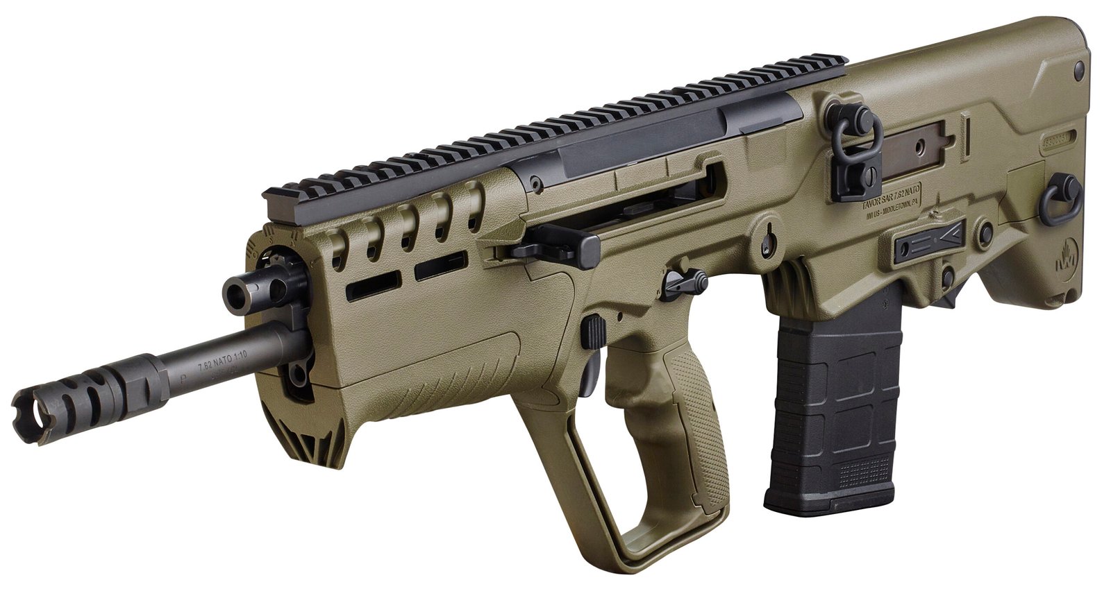 IWI US T7G2010 Tavor 7 7.62x51mm NATO Caliber with 20″ Barrel, 10+1 Capacity, OD Green Metal Finish, OD Green Fixed Bullpup Stock & Polymer Grip Ambidextrous Hand IWI US T7G2010 Tavor 7 7.62x51mm NATO Caliber with 20″ Barrel, 10+1 Capacity, OD Green Metal Finish, OD Green Fixed Bullpup Stock & Polymer Grip Ambidextrous Hand