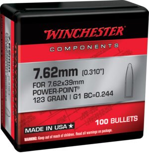 Winchester Ammo WB762P123X Centerfire Rifle 7.62mm 123gr Power Point 100 Per Box/10 Case