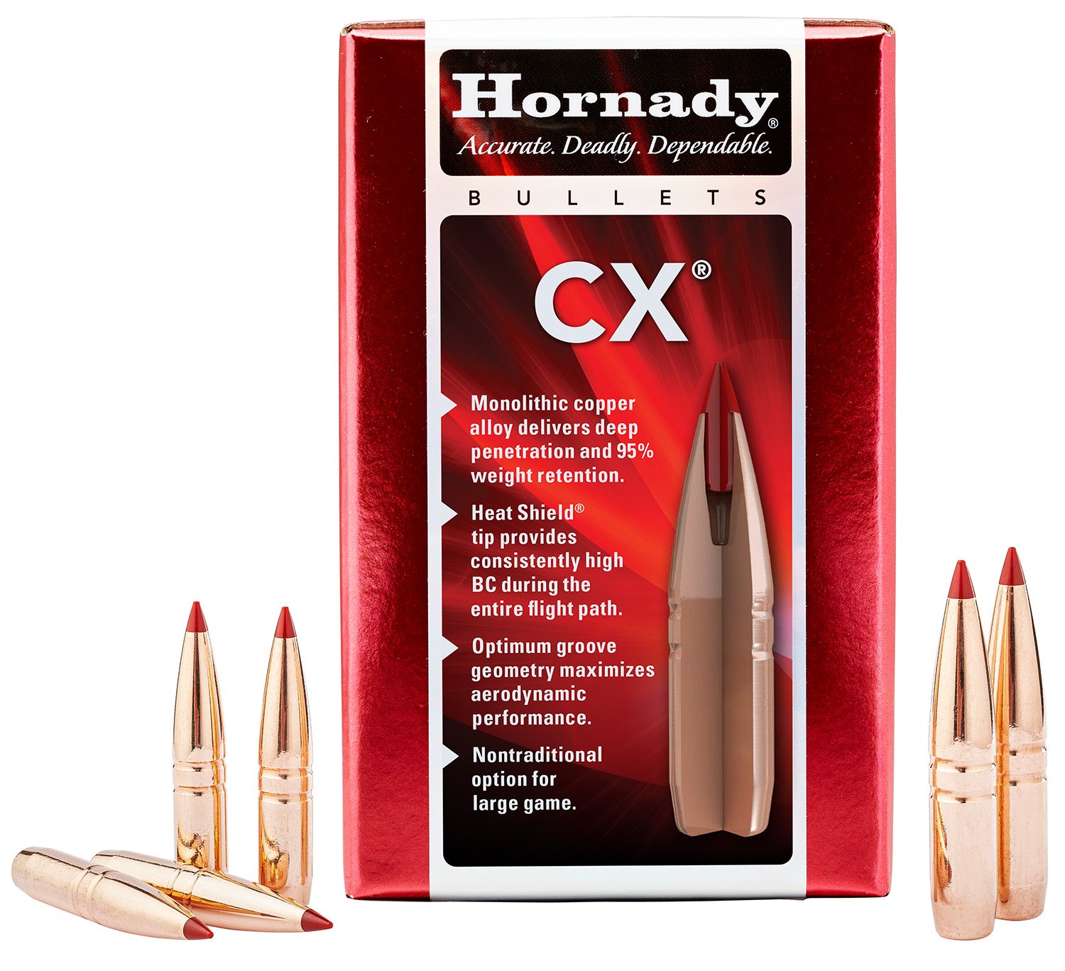 Hornady 28284 CX 7mm 150 gr Copper Solid 50 Per Box/ 25 Case Hornady 28284 CX 7mm 150 gr Copper Solid 50 Per Box/ 25 Case