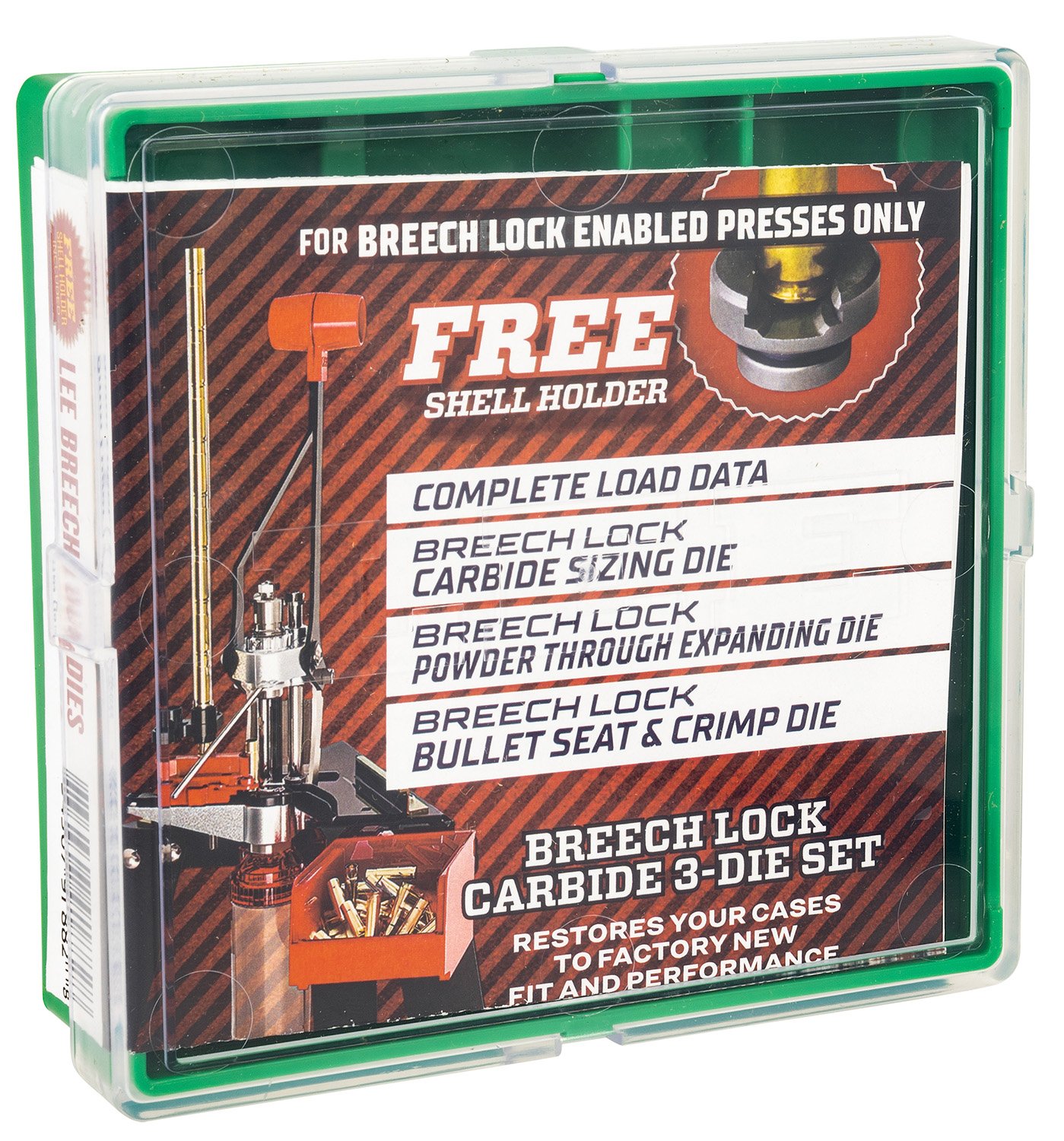 Lee Precision 91882 Breech Lock Carbide 3-Die Set 9mm Luger Lee Precision 91882 Breech Lock Carbide 3-Die Set 9mm Luger