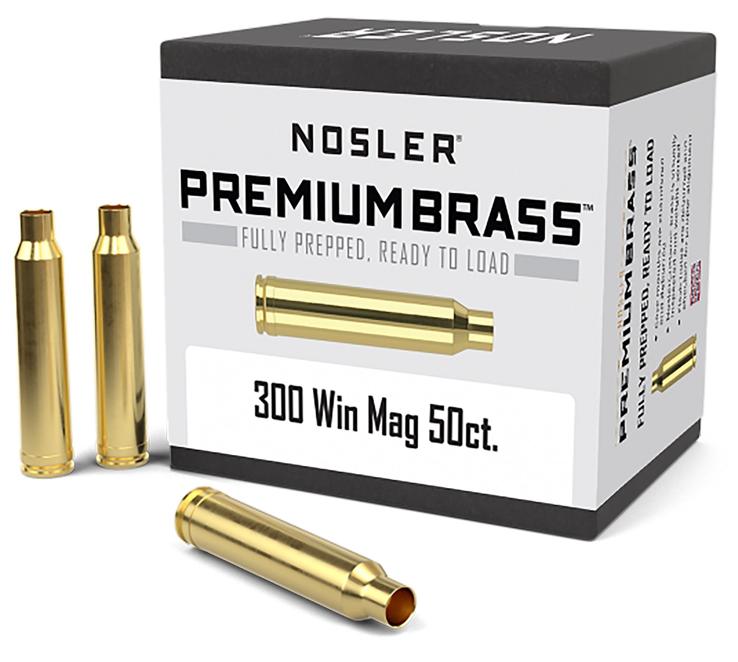 Nosler 10227 Premium Brass Unprimed Cases 300WinMag Rifle Brass 50/Box Nosler 10227 Premium Brass Unprimed Cases 300WinMag Rifle Brass 50/Box