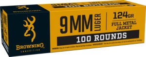 Browning Ammo B9MM124VP9mm  Luger 124gr Full Metal Jacket 100 Per Box/10 Case *Value Pack
