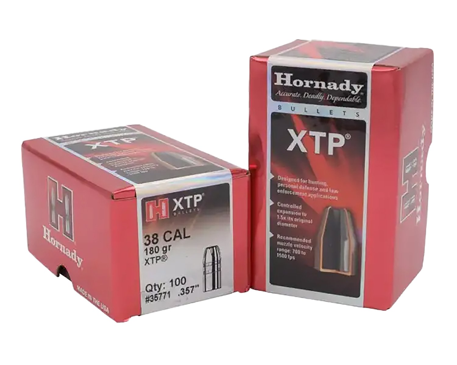 Hornady 35771 XTP 38Cal .357 180gr 100 Per Box/15 Case Hornady 35771 XTP 38Cal .357 180gr 100 Per Box/15 Case
