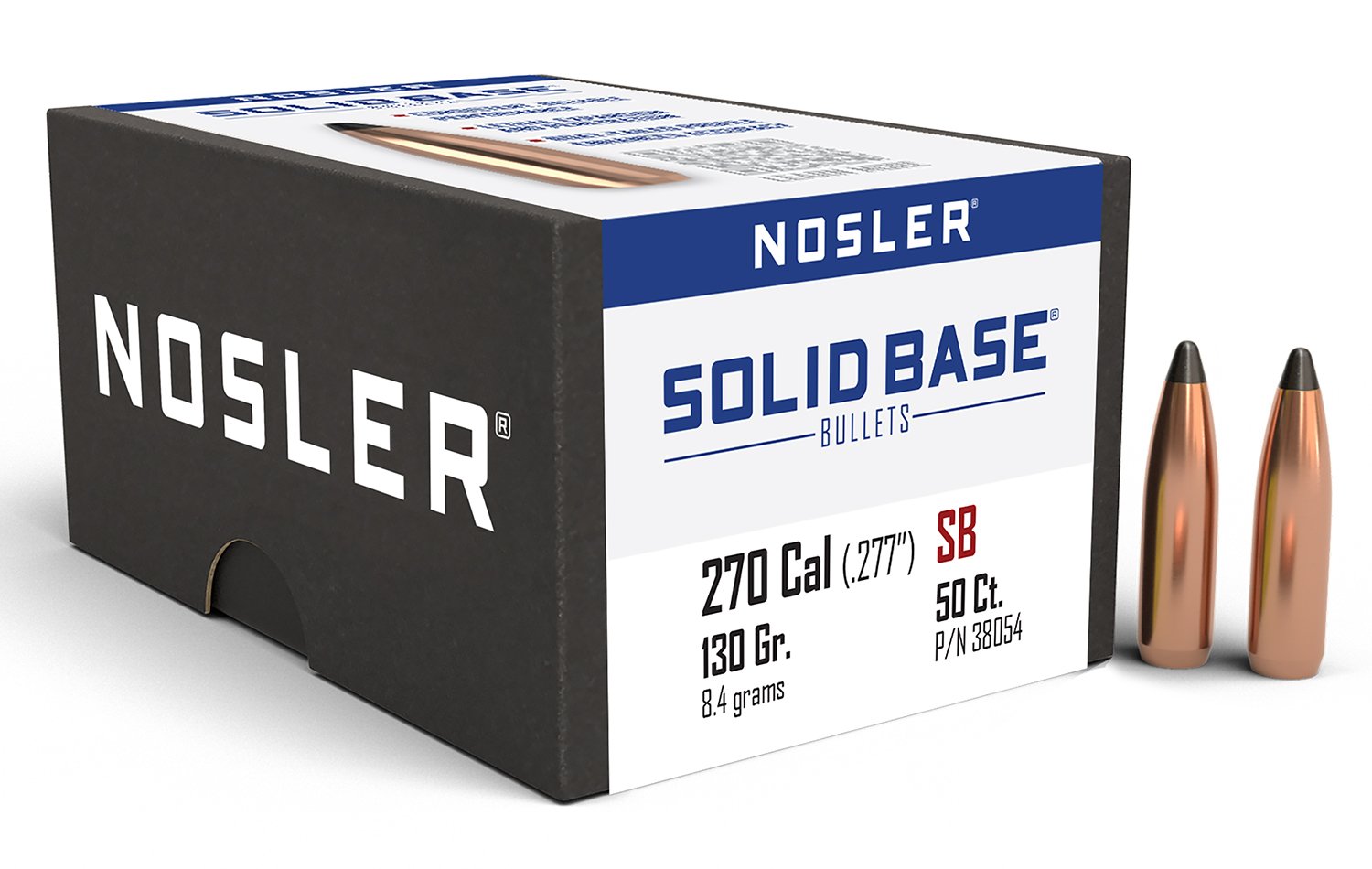 Nosler 38054 Solid Base 270Cal 130gr Soft Point 50CT Nosler 38054 Solid Base 270Cal 130gr Soft Point 50CT