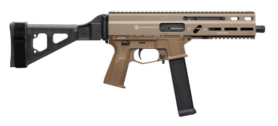 GRAND POWER STRIBOG SP45A3 .45 ACP 8IN BARRELSUB PISTOL SBT BRACE FDE GRAND POWER STRIBOG SP45A3 .45 ACP 8IN BARRELSUB PISTOL SBT BRACE FDE