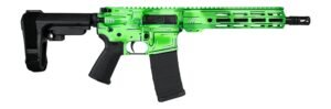 Shark Coast Tactical SCC06247AGRN-P Anime-15 Green 5.56 NATO 30+1 10.50″ Black Nitride Threaded Barrel, Green Cerakote Aluminum Receiver w/Picatinny Rail, M-LOK Handguard, Black Polymer SB Tactical SB