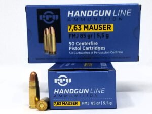 Prvi PPU 7.63 Mauser Ammunition PPH763 85 Grain Full Metal Jacket 50 Rounds