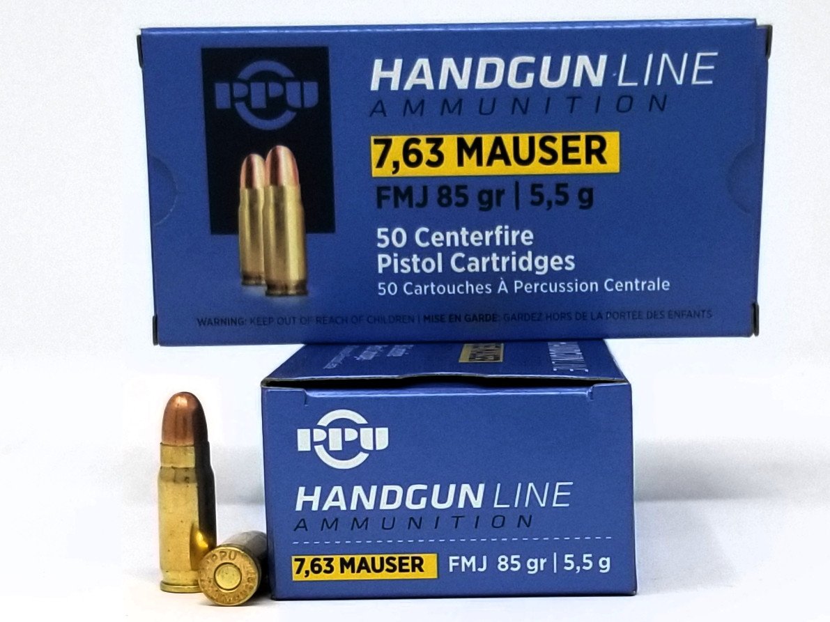 Prvi PPU 7.63 Mauser Ammunition PPH763 85 Grain Full Metal Jacket 50 Rounds Prvi PPU 7.63 Mauser Ammunition PPH763 85 Grain Full Metal Jacket 50 Rounds