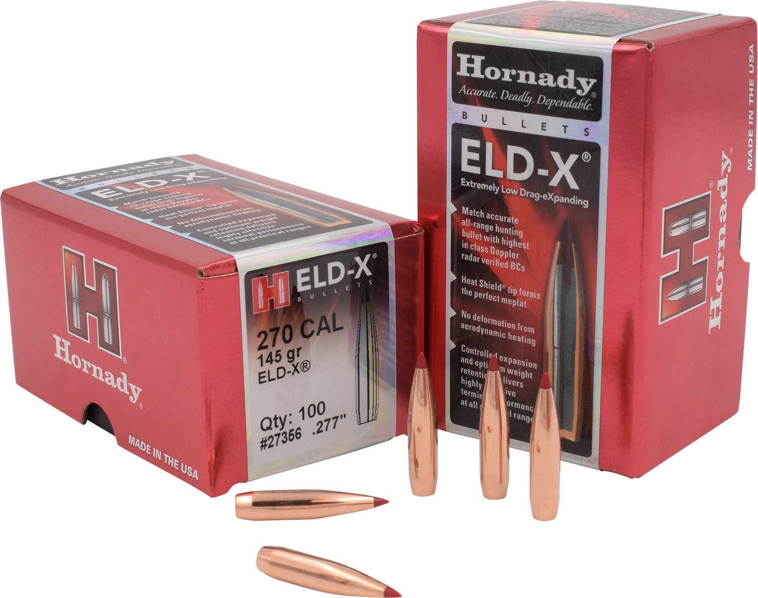Hornady 27356 ELD-X 270 Cal .277 145 gr Extremely Low Drag eXpanding 100 Per Box/ 15 Case Hornady 27356 ELD-X 270 Cal .277 145 gr Extremely Low Drag eXpanding 100 Per Box/ 15 Case