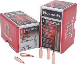 Hornady 26100 ELD Match  6.5mm .264 100 gr Extremely Low Drag Match 100 Per Box/ 25 Case