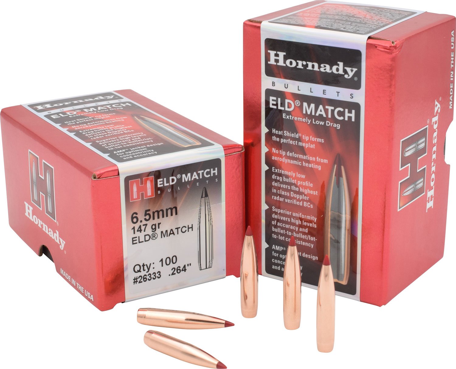 Hornady 26333 ELD Match 6.5mm .264 147 gr Extremely Low Drag Match 100 Per Box/ 15 Case Hornady 26333 ELD Match 6.5mm .264 147 gr Extremely Low Drag Match 100 Per Box/ 15 Case