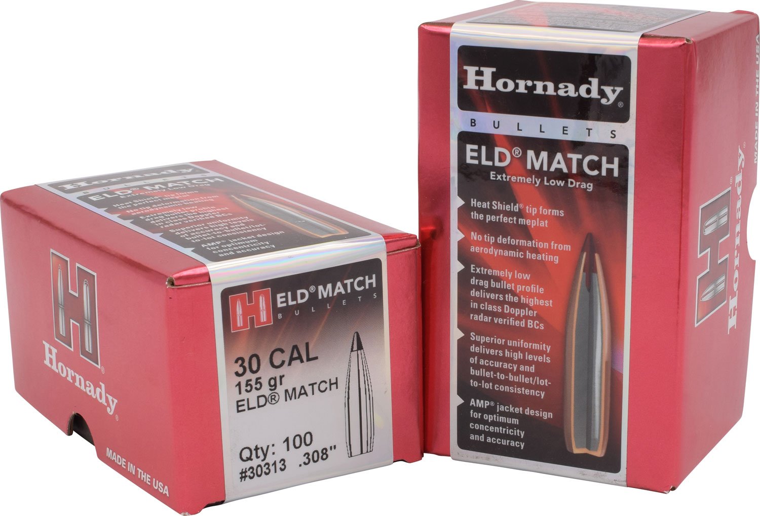 Hornady 30313 ELD Match 30 Cal .308 155 gr Extremely Low Drag Match 100 Per Box/ 15 Case Hornady 30313 ELD Match 30 Cal .308 155 gr Extremely Low Drag Match 100 Per Box/ 15 Case