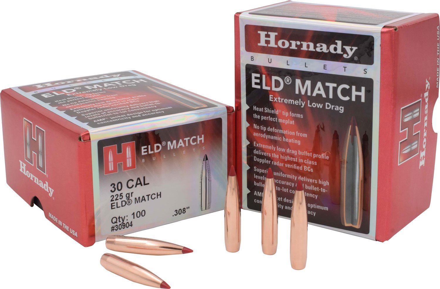 Hornady 30904 ELD Match 30 Cal .308 225 gr Extremely Low Drag Match 100 Per Box/ 15 Case Hornady 30904 ELD Match 30 Cal .308 225 gr Extremely Low Drag Match 100 Per Box/ 15 Case