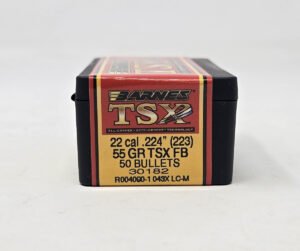 Barnes 22 Cal (.224 Dia) Reloading Bullets Copper TSX B30182 55 Grain Flat Base Hollow Point 50 Pieces
