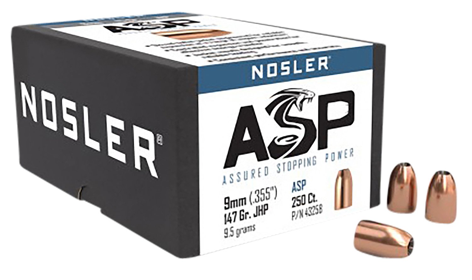 Nosler 43258 Assured Stopping Power 9mm 147gr Jacketed Hollow Point 250/Box Nosler 43258 Assured Stopping Power 9mm 147gr Jacketed Hollow Point 250/Box