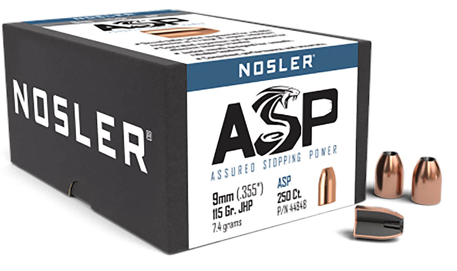 Nosler 44848 Assured Stopping Power 9mm 115gr Jacketed Hollow Point 250/Box Nosler 44848 Assured Stopping Power 9mm 115gr Jacketed Hollow Point 250/Box