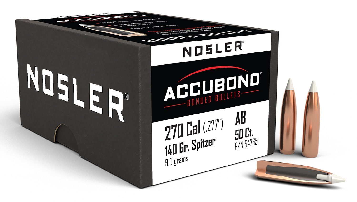 Nosler 54765 AccuBond 270Win 140gr Spitzer Point 50/Box Nosler 54765 AccuBond 270Win 140gr Spitzer Point 50/Box