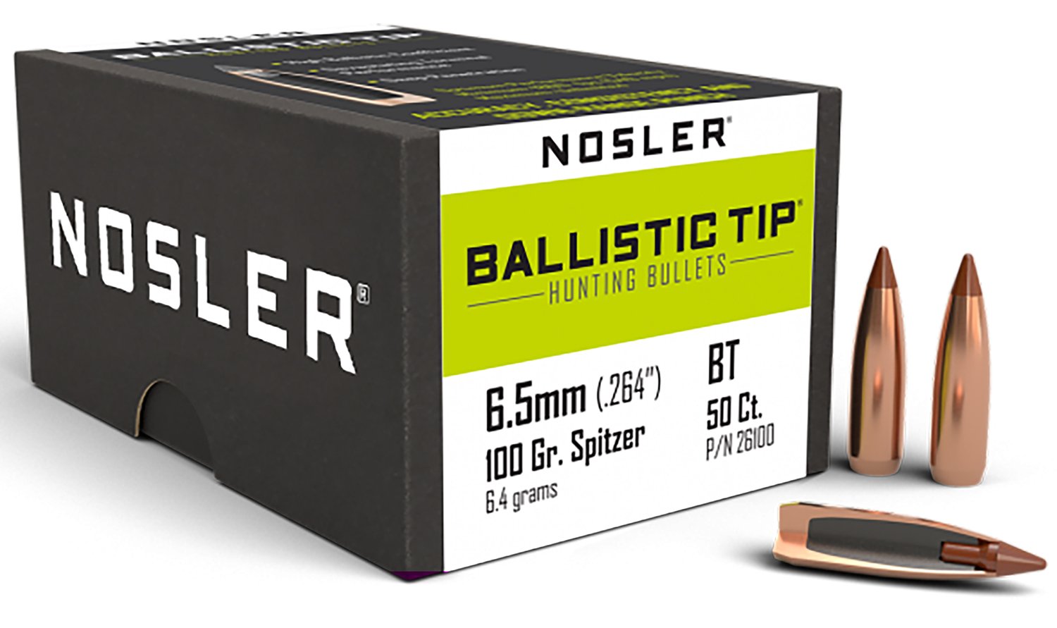 Nosler 26100 Ballistic Tip 6.5Creedmoor 100gr Spitzer 50/Box Nosler 26100 Ballistic Tip 6.5Creedmoor 100gr Spitzer 50/Box