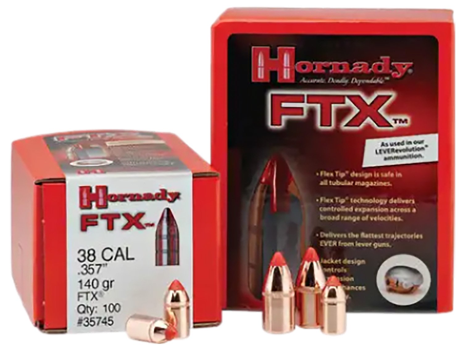 Hornady 35105 FTX 35 Cal .358 200 gr Flex Tip eXpanding 100 Per Box/ 15 Case Hornady 35105 FTX 35 Cal .358 200 gr Flex Tip eXpanding 100 Per Box/ 15 Case