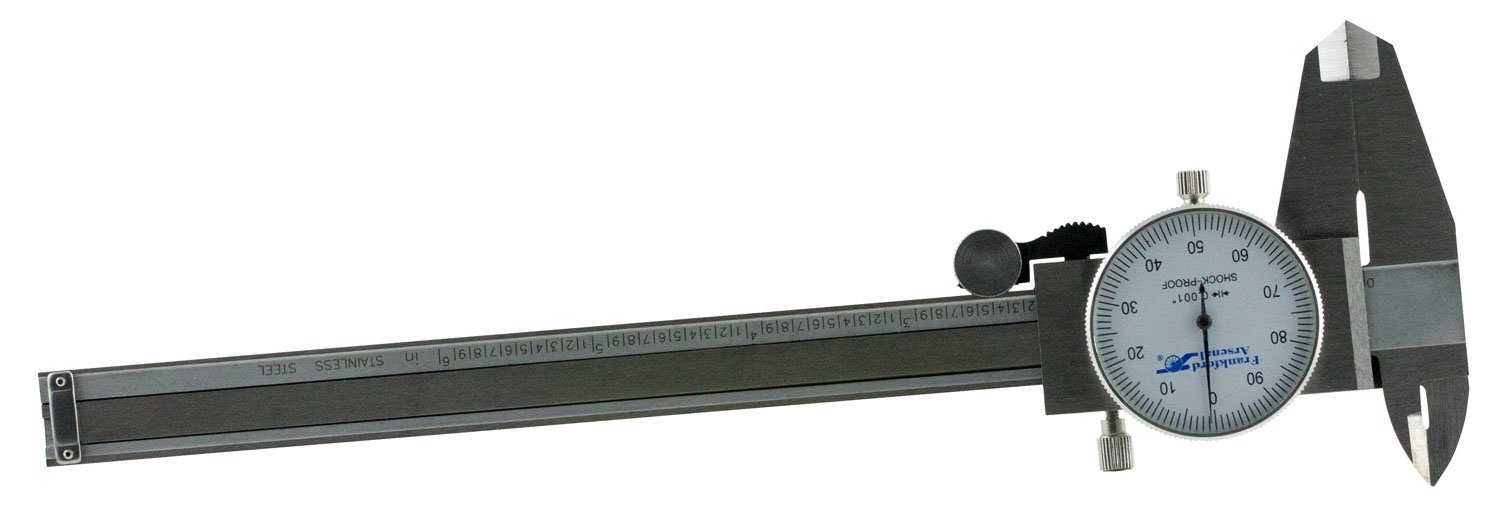 Frankford Arsenal 516503 Dial Caliper Silver Multi-Caliber Stainless Steel Frankford Arsenal 516503 Dial Caliper Silver Multi-Caliber Stainless Steel