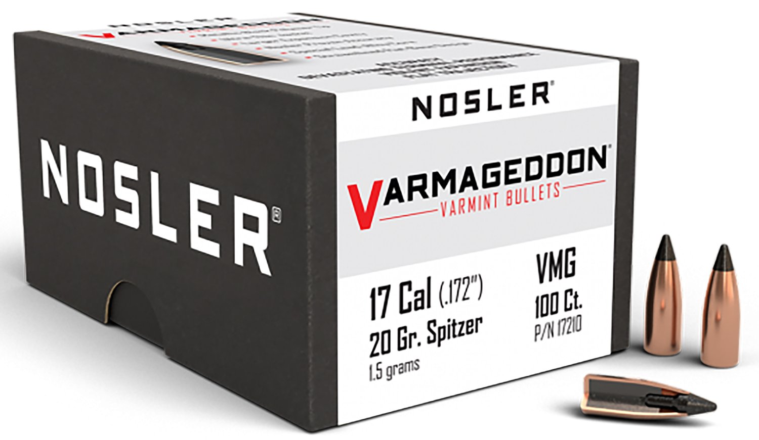 Nosler 17210 Varmageddon 17Cal 20gr Flat Base Tipped 100/Box Nosler 17210 Varmageddon 17Cal 20gr Flat Base Tipped 100/Box