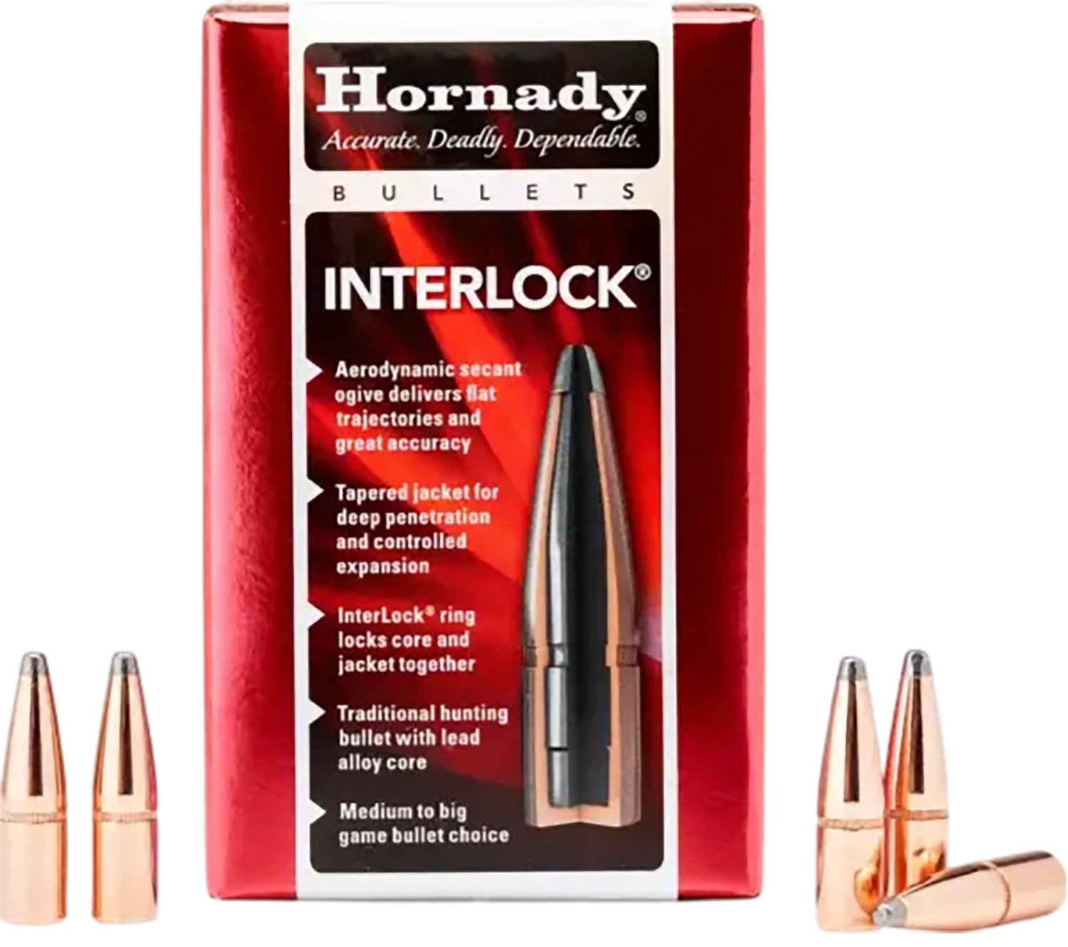 Hornady 3033 InterLock 30 Cal .308 150 gr Boat Tail Soft Point 100 Per Box/ 15 Case Hornady 3033 InterLock 30 Cal .308 150 gr Boat Tail Soft Point 100 Per Box/ 15 Case