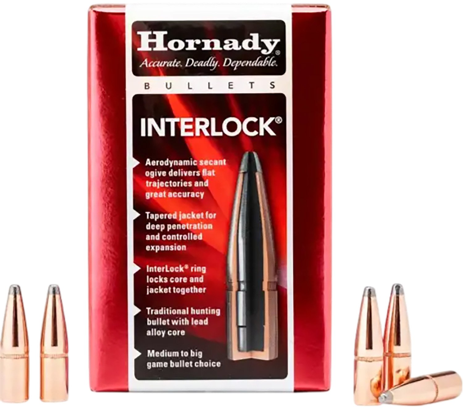 Hornady 3040 InterLock 30 Cal .308 165 gr Soft Point 100 Per Box/ 15 Case Hornady 3040 InterLock 30 Cal .308 165 gr Soft Point 100 Per Box/ 15 Case