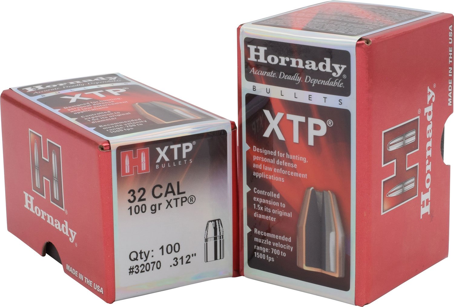 Hornady 32070 XTP 32 Cal .312 100 gr Hollow Point 100 Per Box/ 25 Case Hornady 32070 XTP 32 Cal .312 100 gr Hollow Point 100 Per Box/ 25 Case