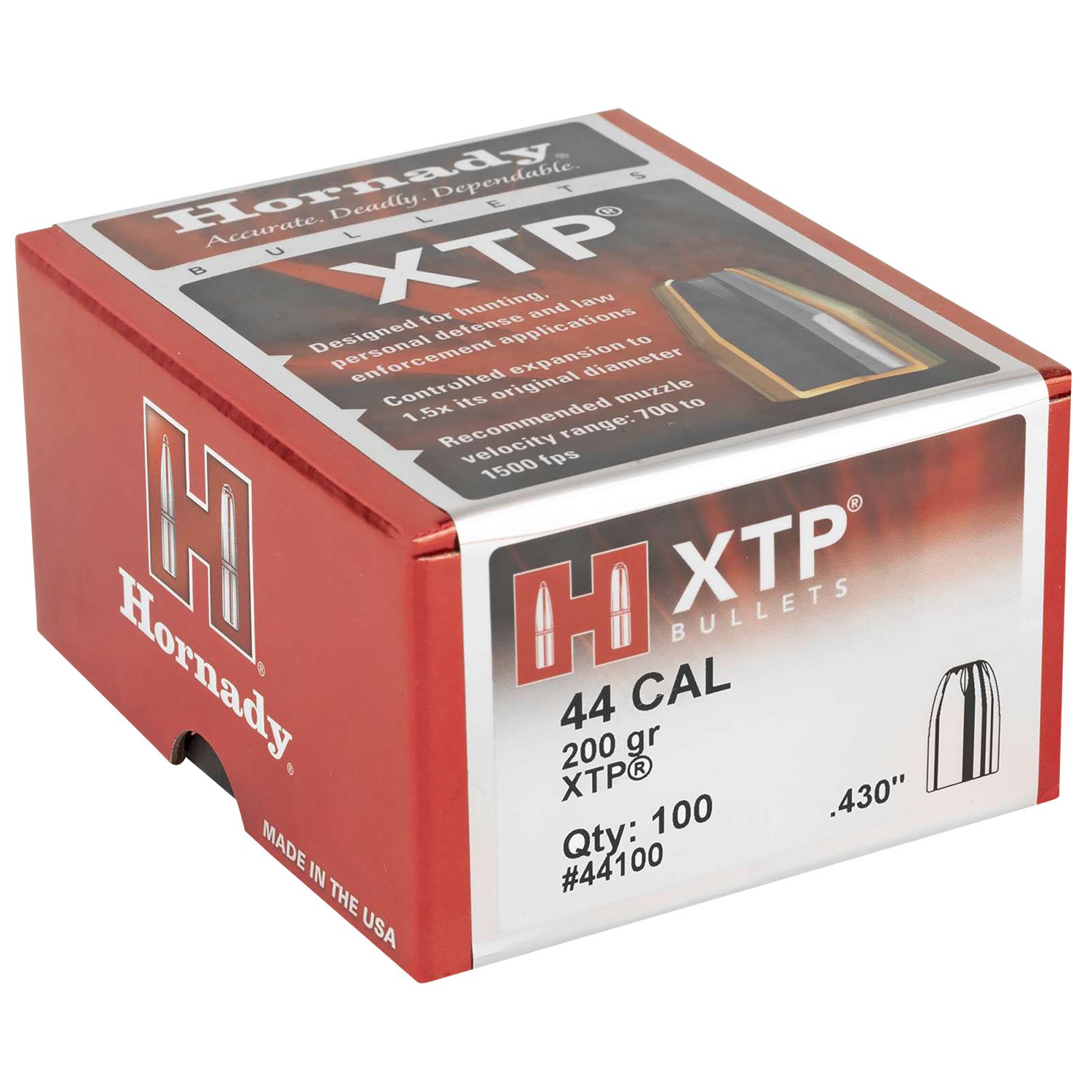 Hornady 44100 XTP 44 Cal .430 200 gr Hollow Point 100 Per Box/ 15 Case Hornady 44100 XTP 44 Cal .430 200 gr Hollow Point 100 Per Box/ 15 Case