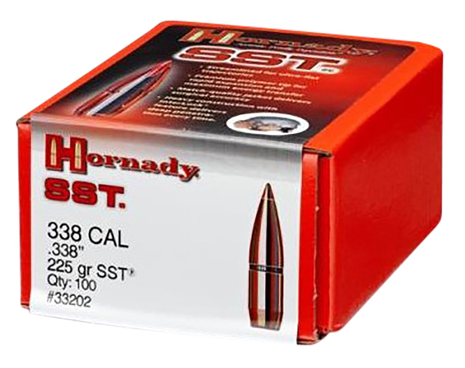 Hornady 33202 SST 338 Cal .338 225 gr Super Shock Tip 100 Per Box/ 15 Case Hornady 33202 SST 338 Cal .338 225 gr Super Shock Tip 100 Per Box/ 15 Case