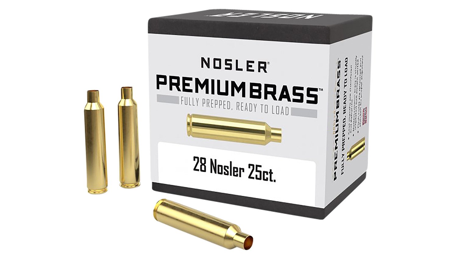 Nosler 10150 Premium Brass Unprimed Cases 28Nosler Rifle Brass 25/Box Nosler 10150 Premium Brass Unprimed Cases 28Nosler Rifle Brass 25/Box